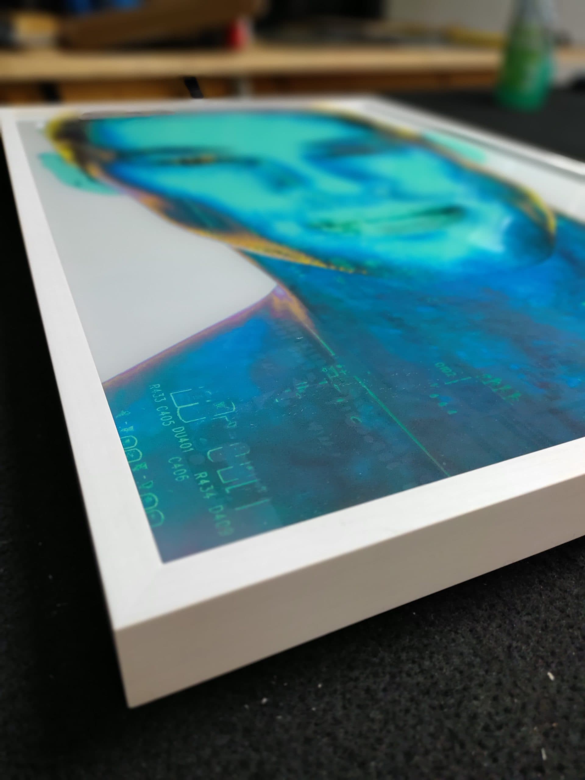 UV-printed picture frame glass — artwork by Mitja Koetter, Berlin