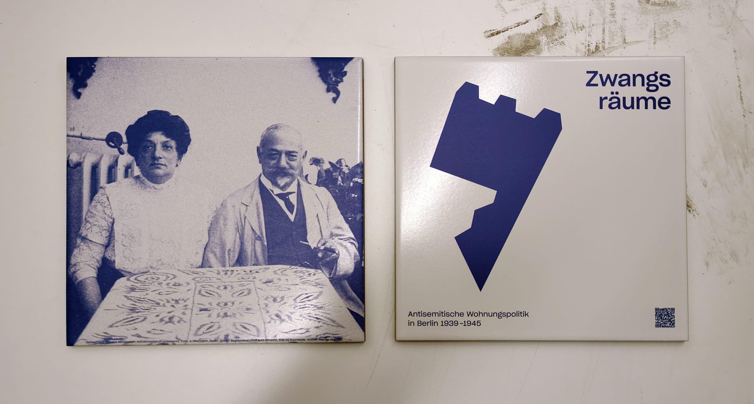 UV-printed ceramic tiles for art installation Zwangsräume by Zoff