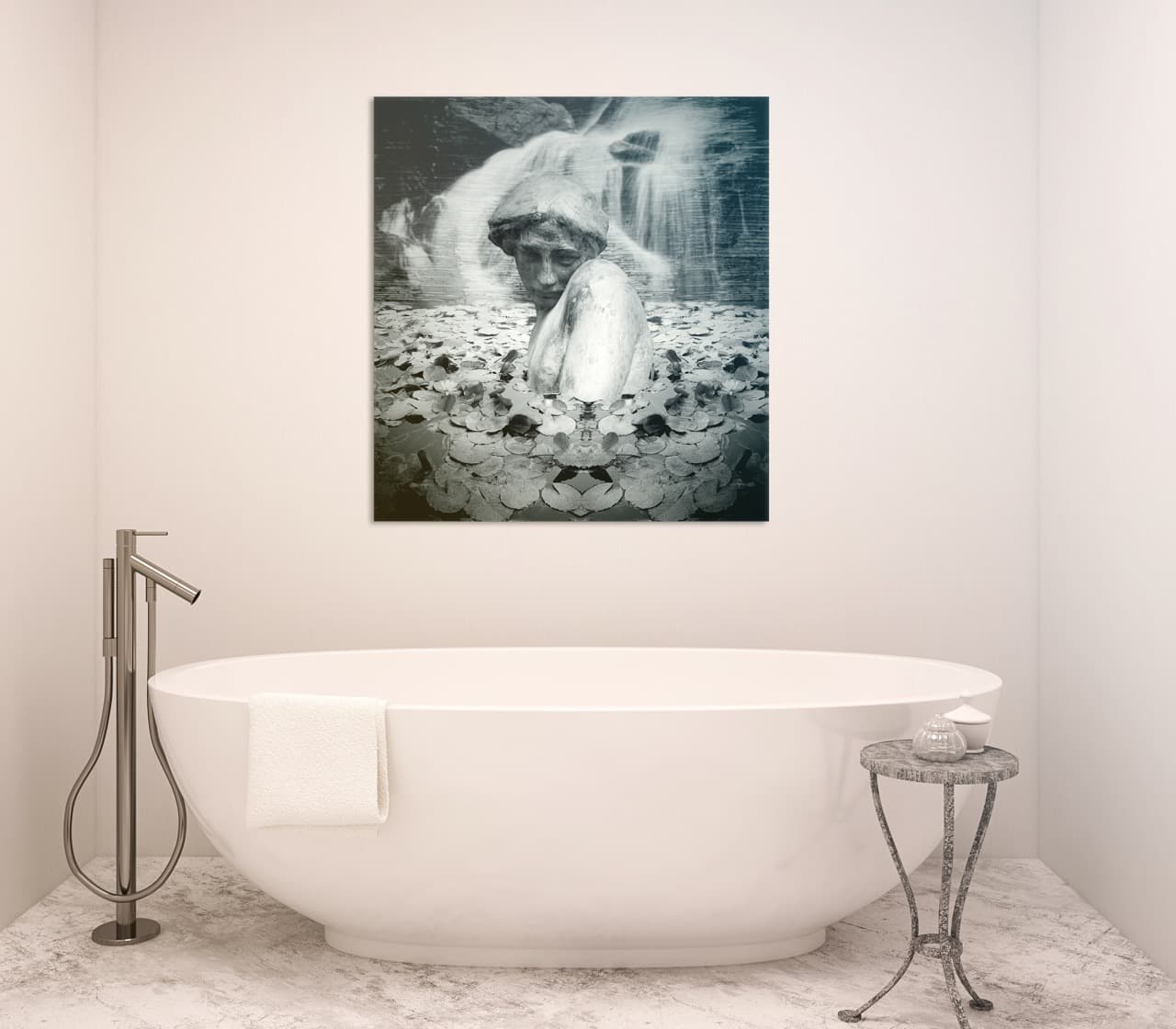 UV-printed glass bathroom tiles — ornament control design partnership Glastrix Berlin