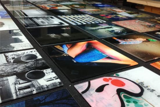 Exhibition prints on glass