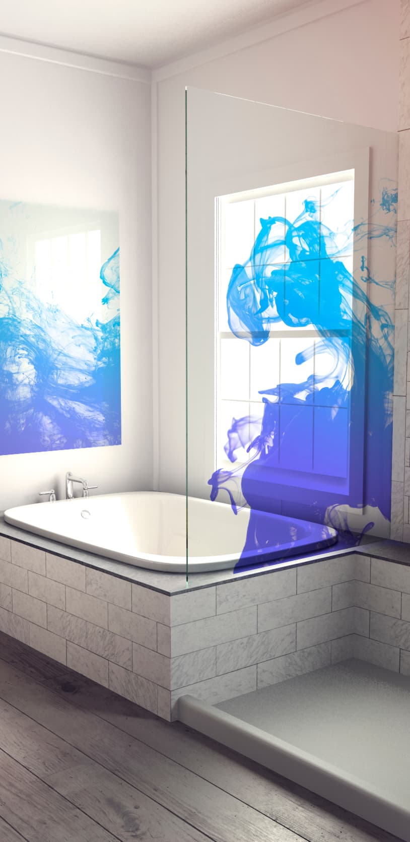 Glass print interior design