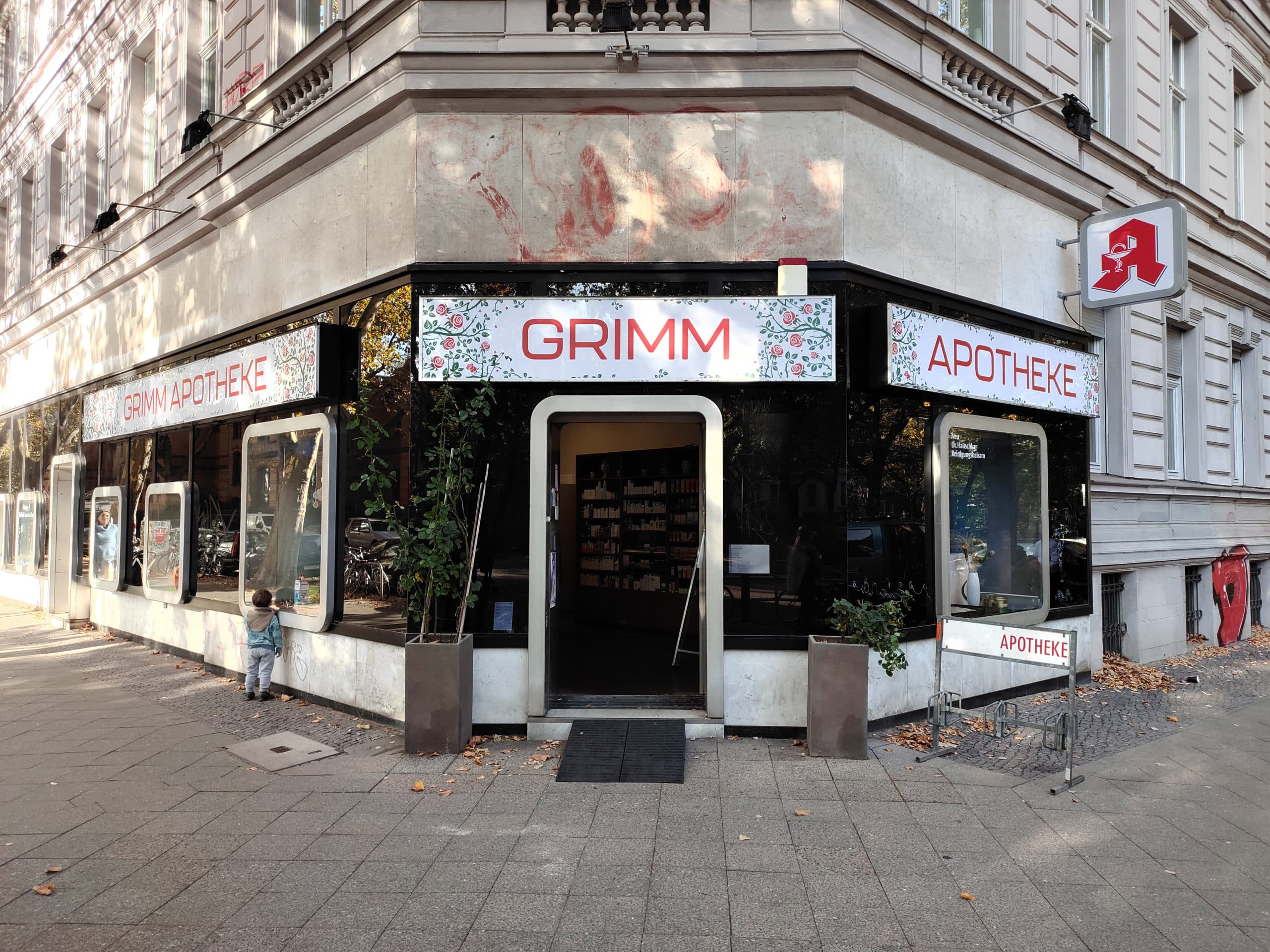 Reprinted LED lightbox signs for Grimm Apotheke, Berlin-Kreuzberg after ownership change